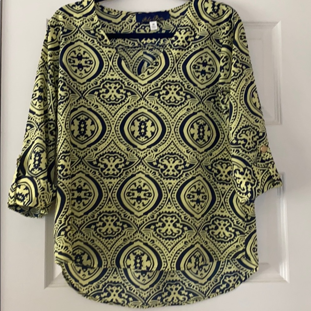 Navy and yellow top